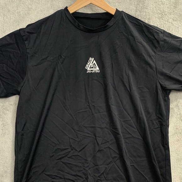 Gracie Barra Shirt Mens Medium Black Jiu Jitsu BJJ Rash Guard Short Sleeve Gym - Picture 5 of 7
